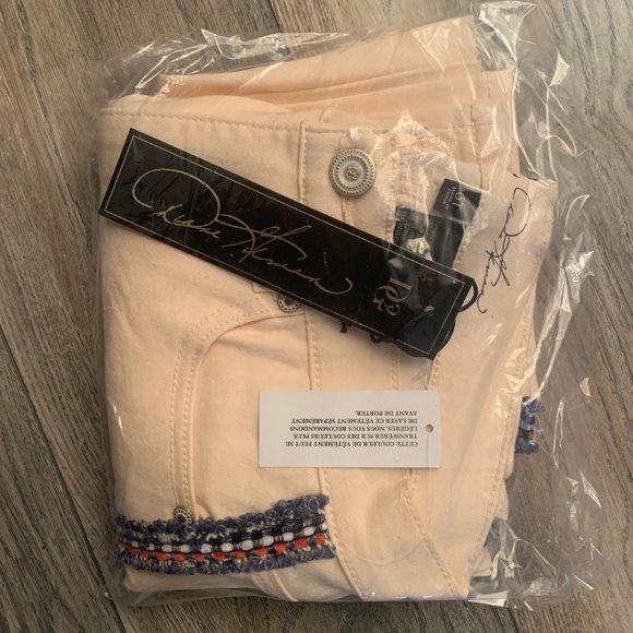 NWT DG2 DIANE GILMAN STRETCH Bouclé STRIPE SKINNY ANKLE JEANS CREAM - Picture 11 of 12